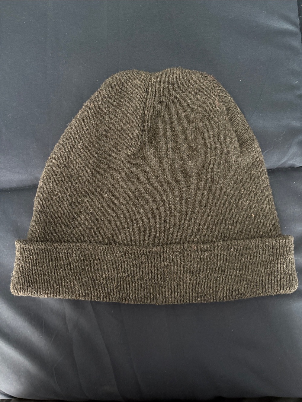 Men's Grey Knit Beanie - Cuffed Winter Hat